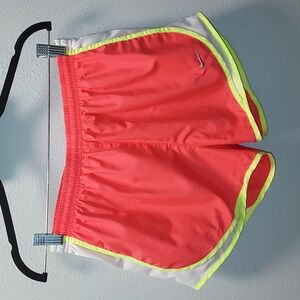 Nike Dri-Fit Neon Fushia Yellow Running Workout Gym Shorts Size Medium
